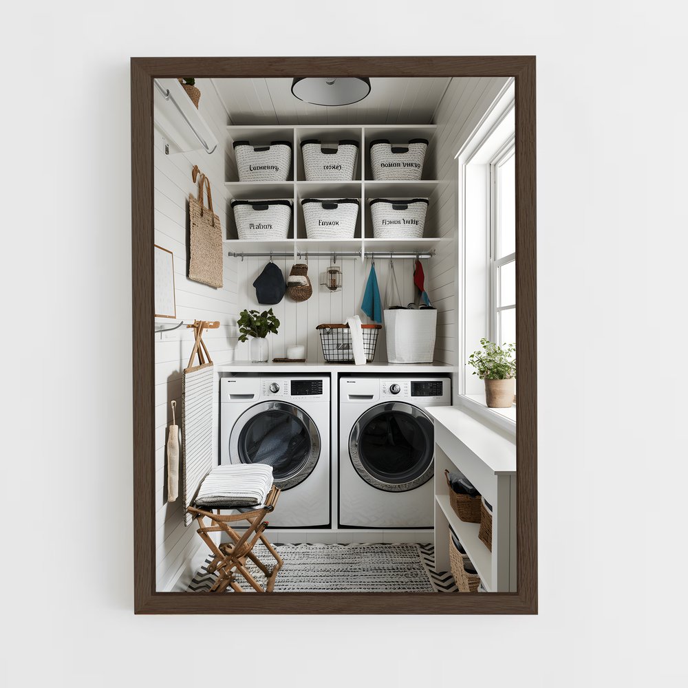 ap-laundry room-12 cadre Bois foncé