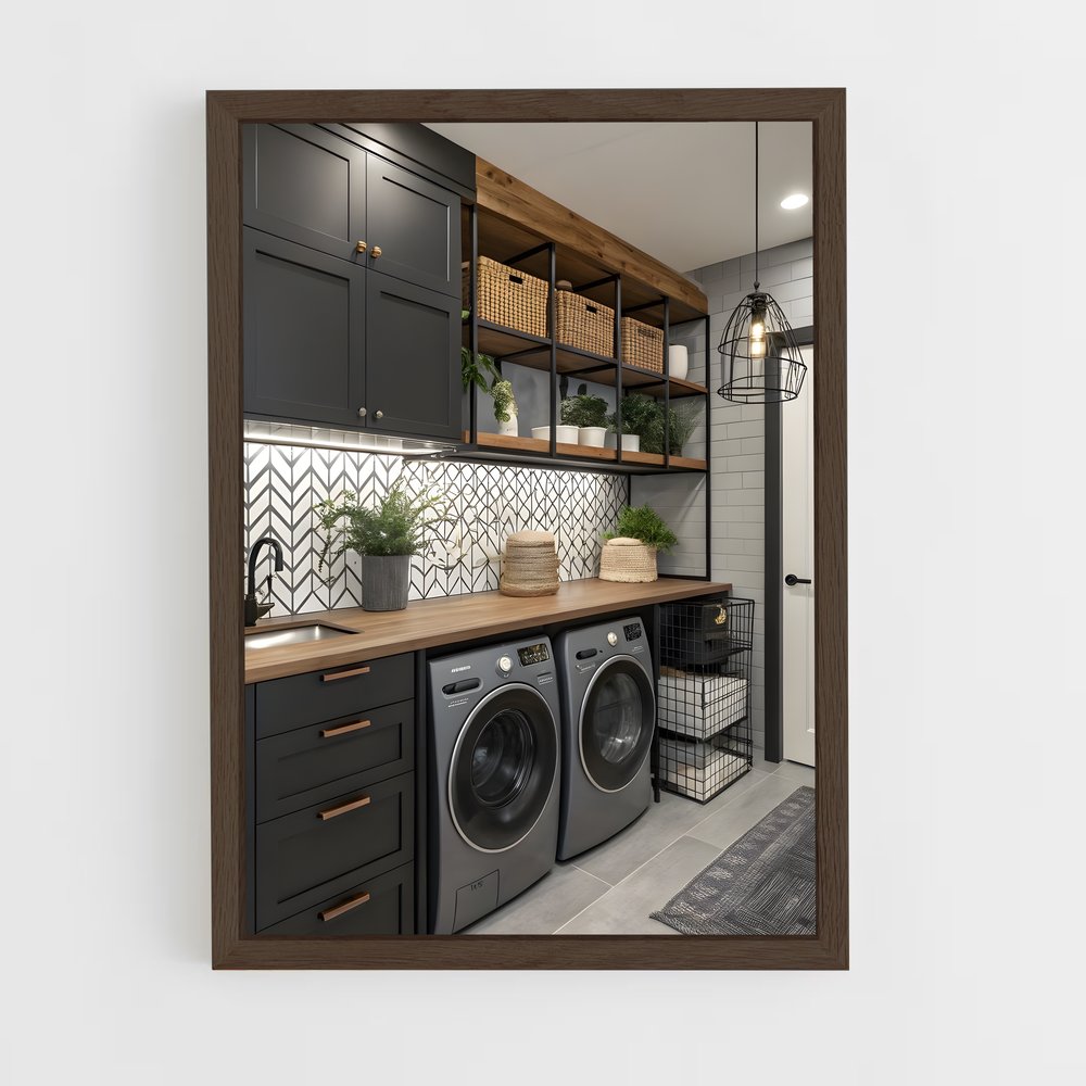 ap-laundry room-14 cadre Bois foncé