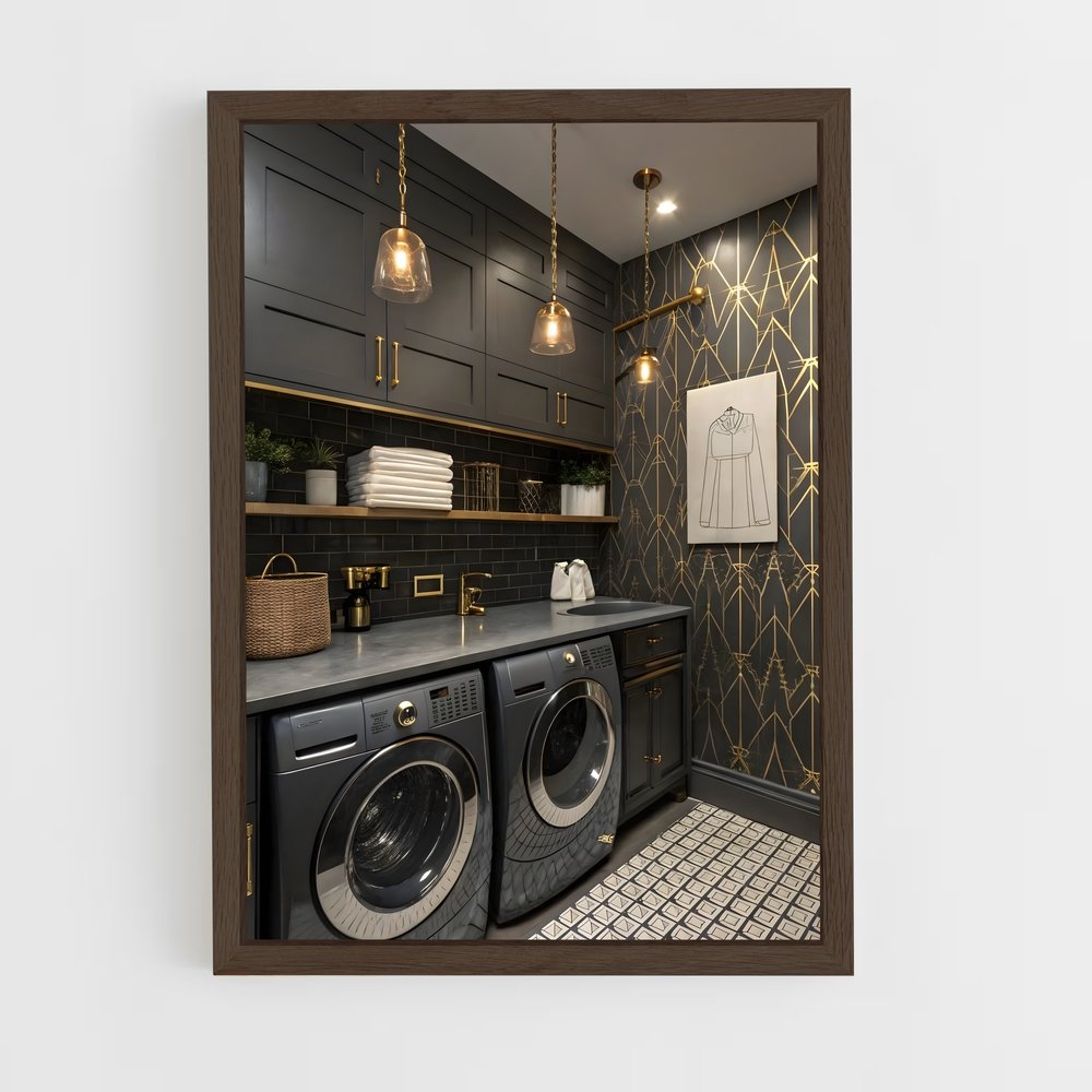 ap-laundry room-17 cadre Bois foncé