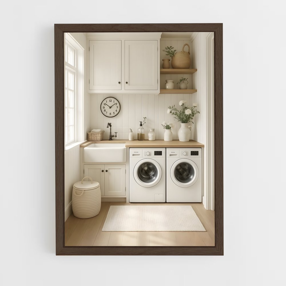 ap-laundry room-3 cadre Bois foncé