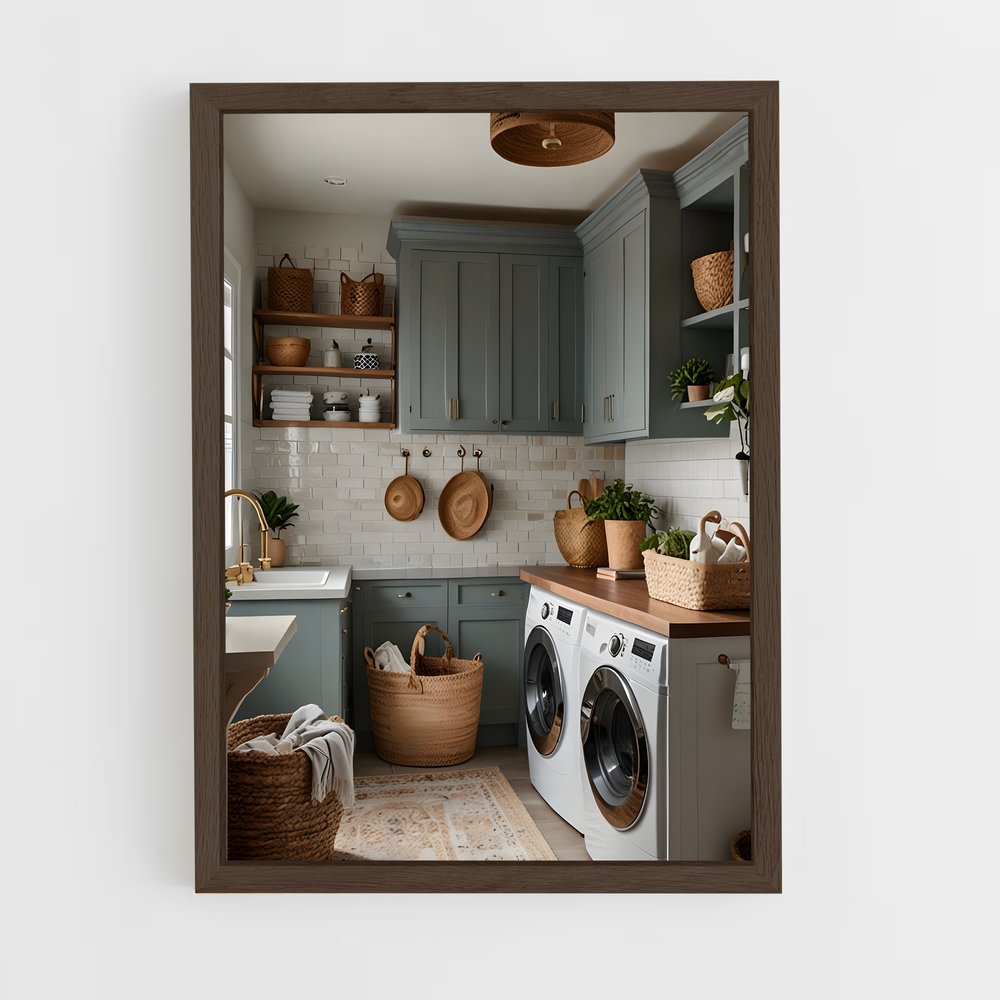 ap-laundry room-5 cadre Bois foncé