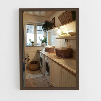 ap-laundry room-6 cadre Bois foncé