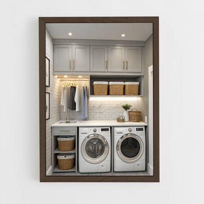 ap-laundry room-7 cadre Bois foncé