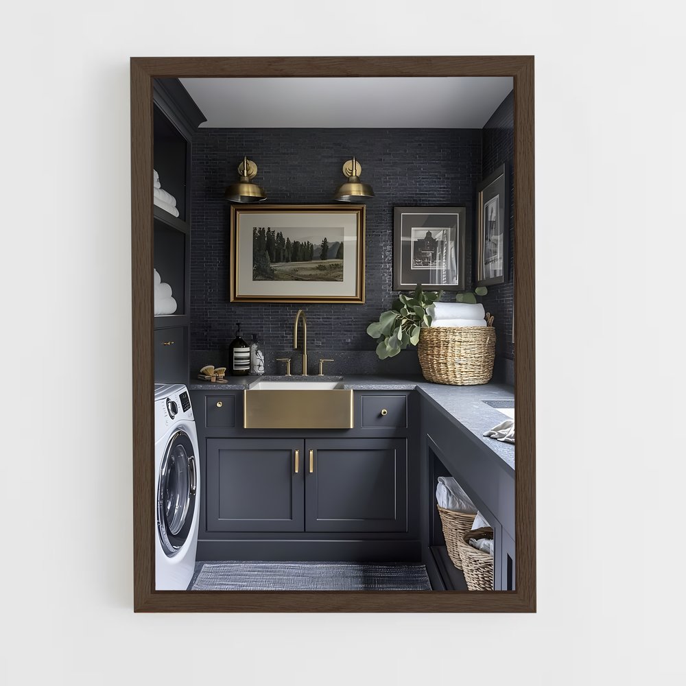 ap-laundry room-8 cadre Bois foncé