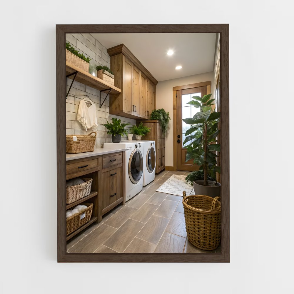 ap-laundry room-9 cadre Bois foncé