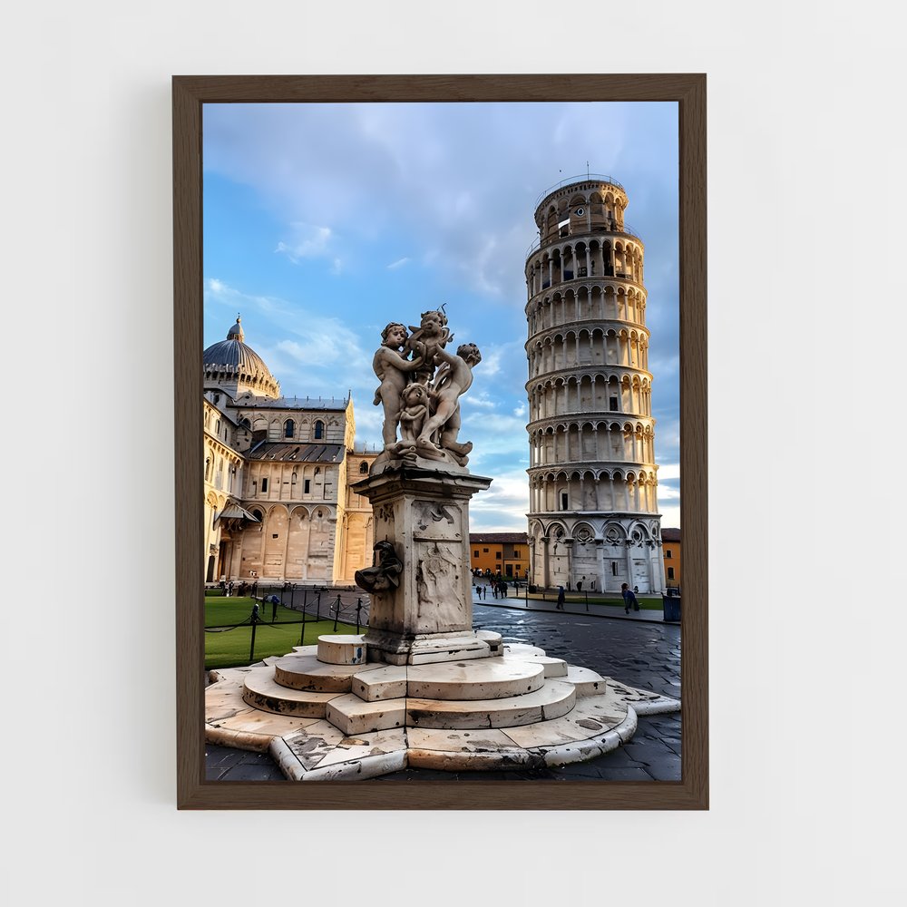 ap-leaning tower pisa-11 cadre Bois foncé
