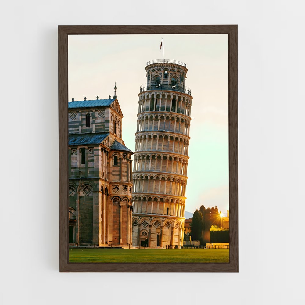 ap-leaning tower pisa-13 cadre Bois foncé