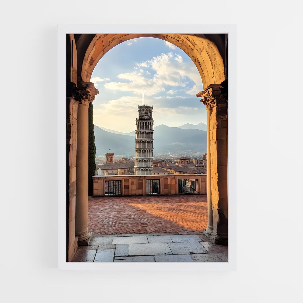 ap-leaning tower pisa-3 cadre Blanc