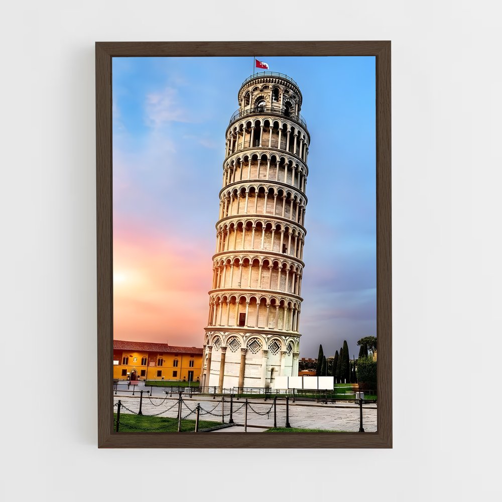 ap-leaning tower pisa-8 cadre Bois foncé