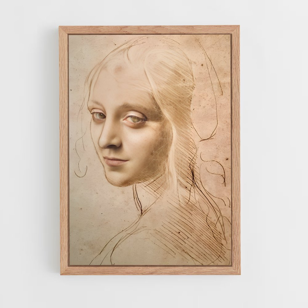 ap-leonardo da vinci-5 cadre Bois clair