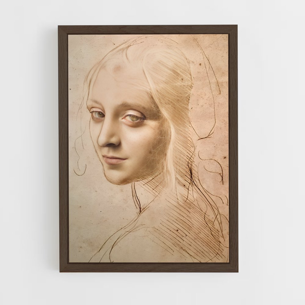ap-leonardo da vinci-5 cadre Bois foncé