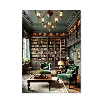 Poster Bibliothèque Élégante