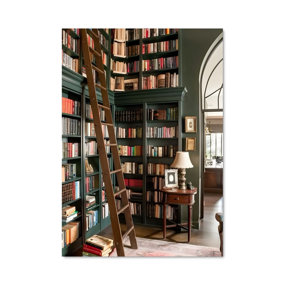Poster Escalier aux Livres