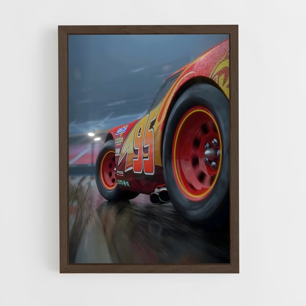 ap-lightning mcqueen cars-1 cadre Bois foncé