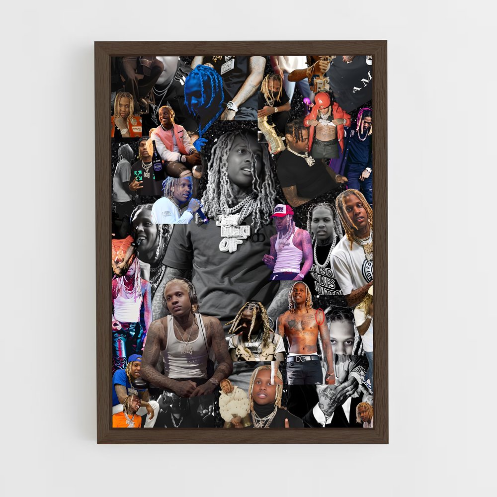 ap-lil durk-2 cadre Bois foncé