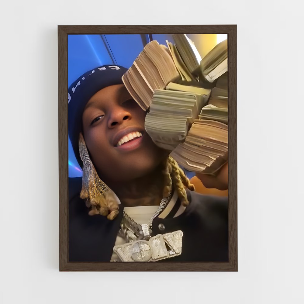 ap-lil durk-8 cadre Bois foncé