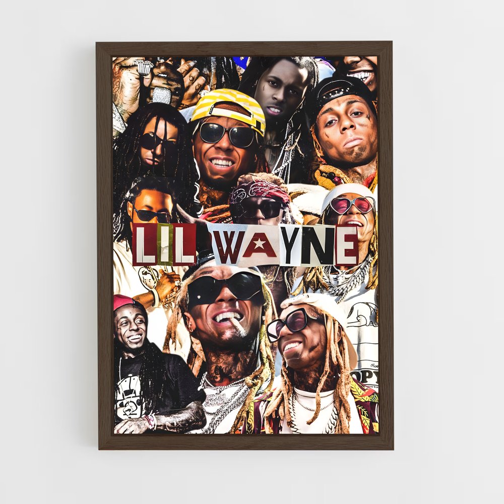 ap-lil wayne-3 cadre Bois foncé