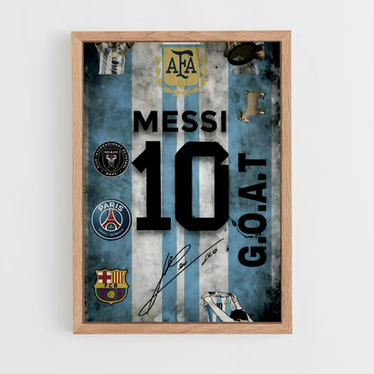 ap-lionel messi-14 cadre Bois clair