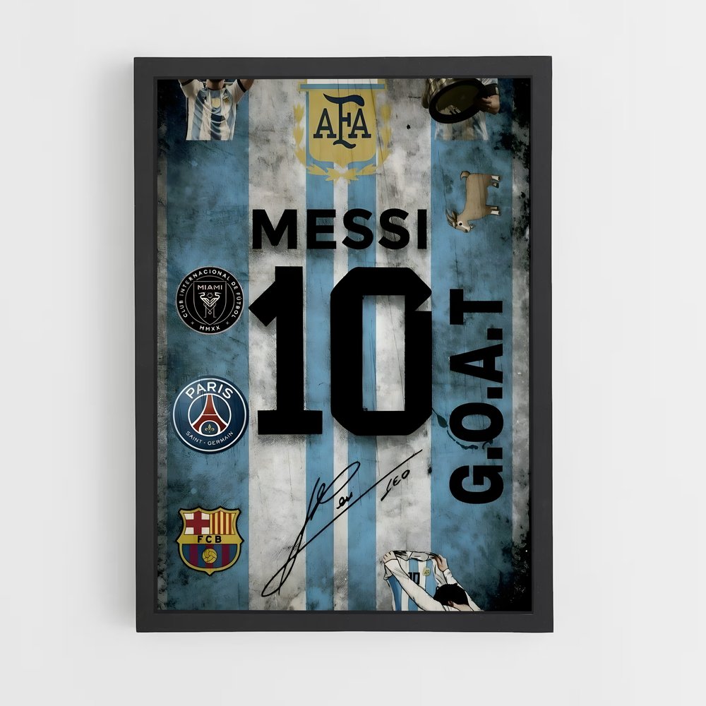 ap-lionel messi-14 cadre Noir