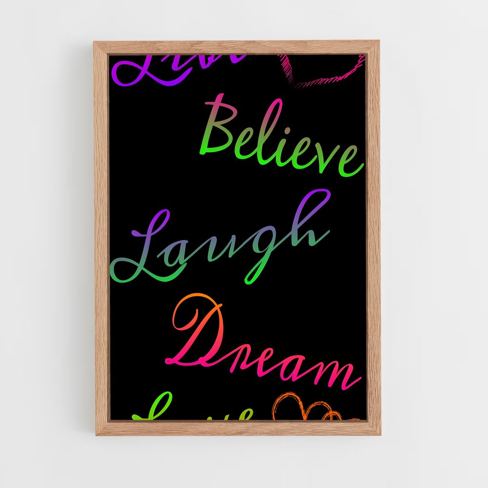 ap-live laugh love-2 cadre Bois clair