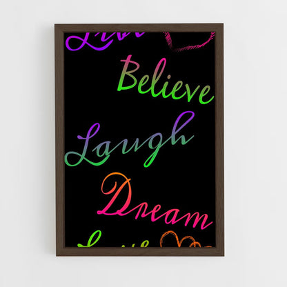 ap-live laugh love-2 cadre Bois foncé