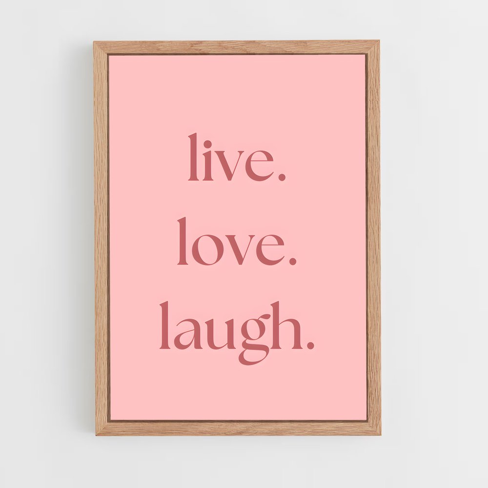 ap-live laugh love-3 cadre Bois clair