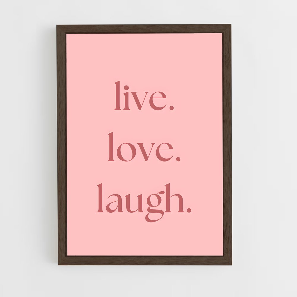 ap-live laugh love-3 cadre Bois foncé