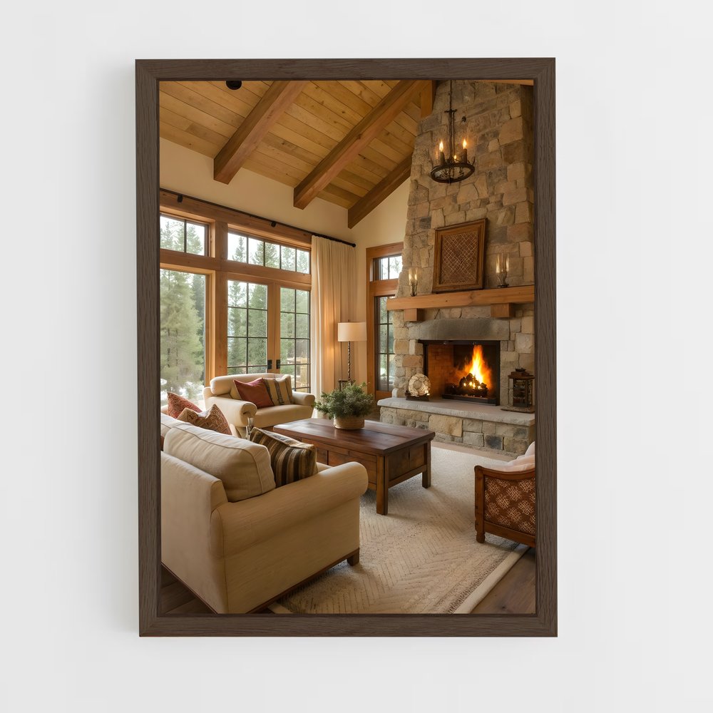 ap-living room-1 cadre Bois foncé