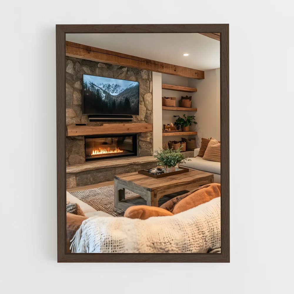 ap-living room-10 cadre Bois foncé