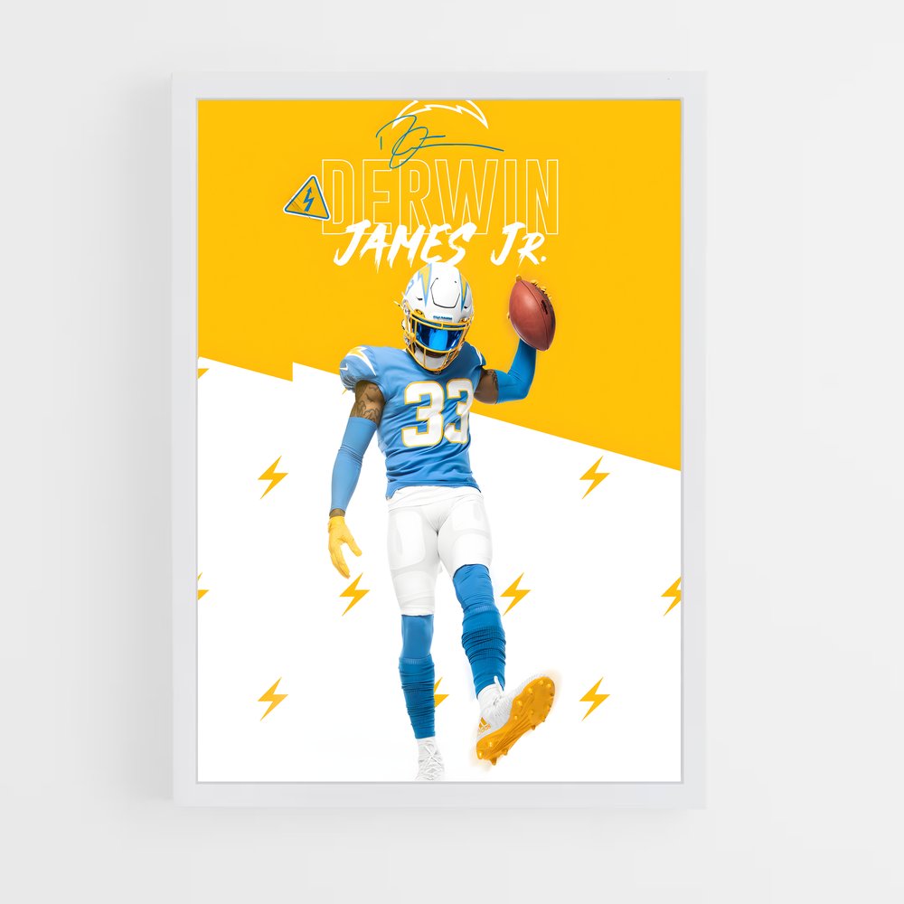 ap-los angeles chargers-7 cadre Blanc