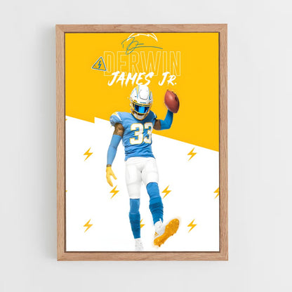 ap-los angeles chargers-7 cadre Bois clair