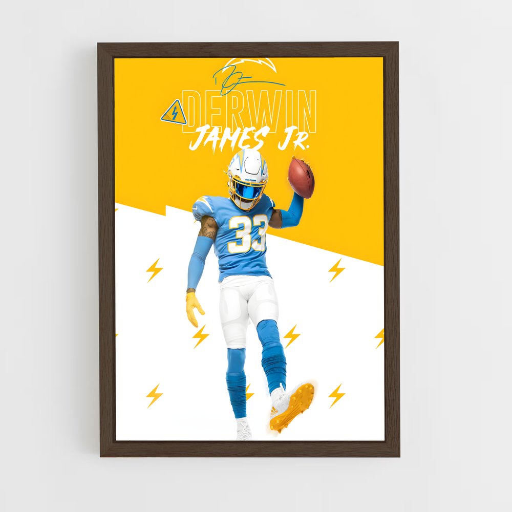 ap-los angeles chargers-7 cadre Bois foncé