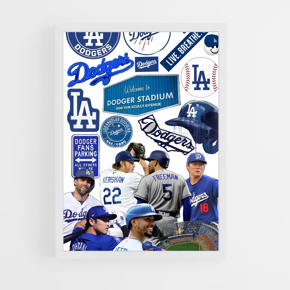 ap-los angeles dodgers-10 cadre Blanc