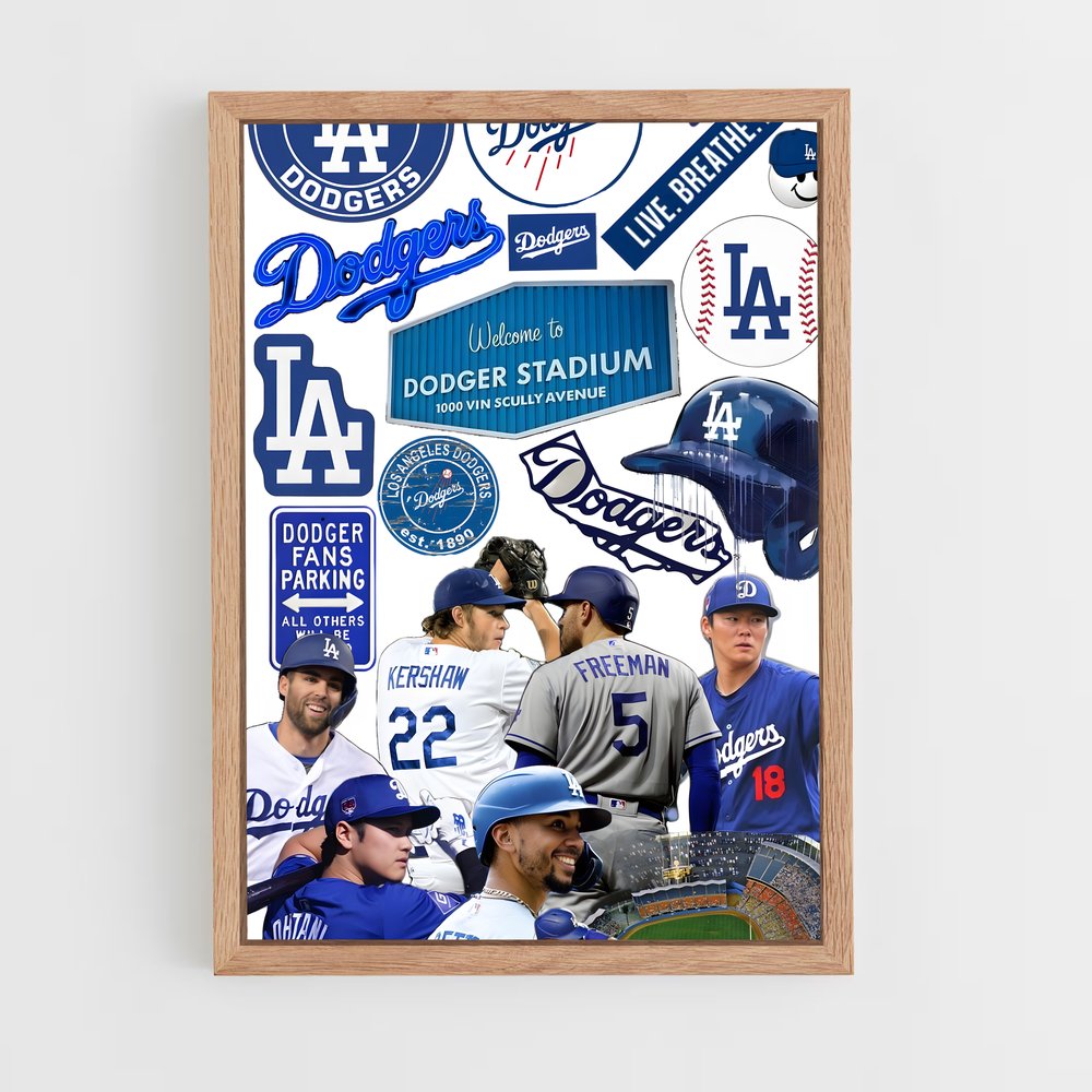 ap-los angeles dodgers-10 cadre Bois clair