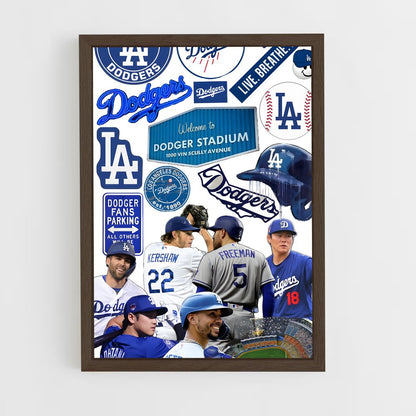 ap-los angeles dodgers-10 cadre Bois foncé