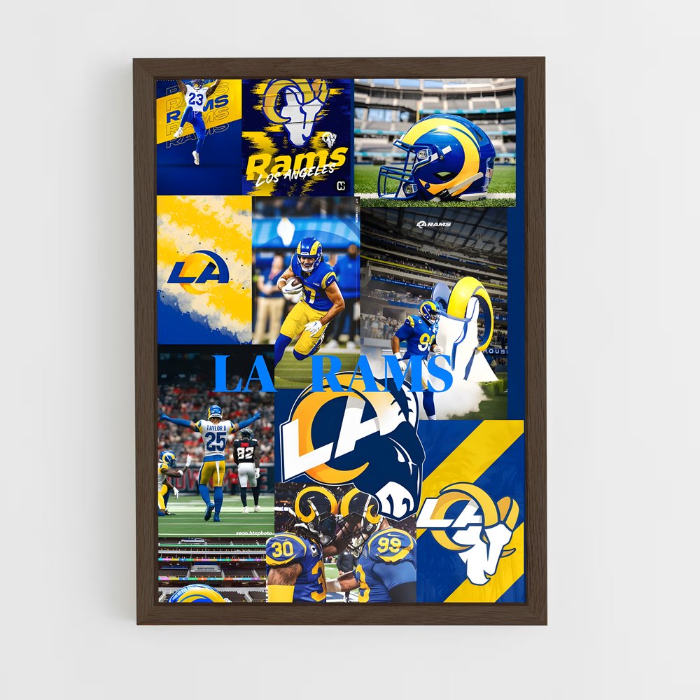ap-los angeles rams-1 cadre Bois foncé