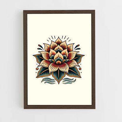 ap-lotus flower-3 cadre Bois foncé