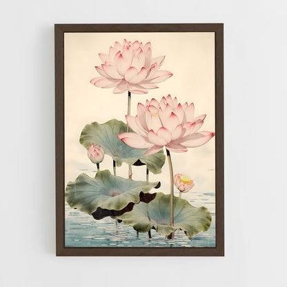 ap-lotus flower-4 cadre Bois foncé