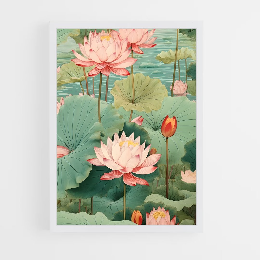 ap-lotus patterns-4 cadre Blanc