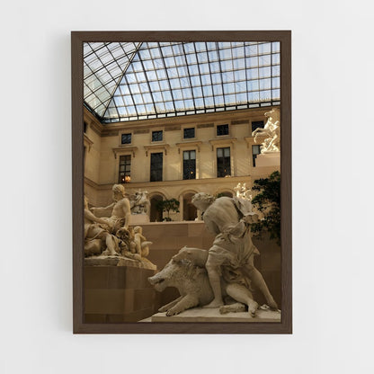 ap-louvre museum-4 cadre Bois foncé