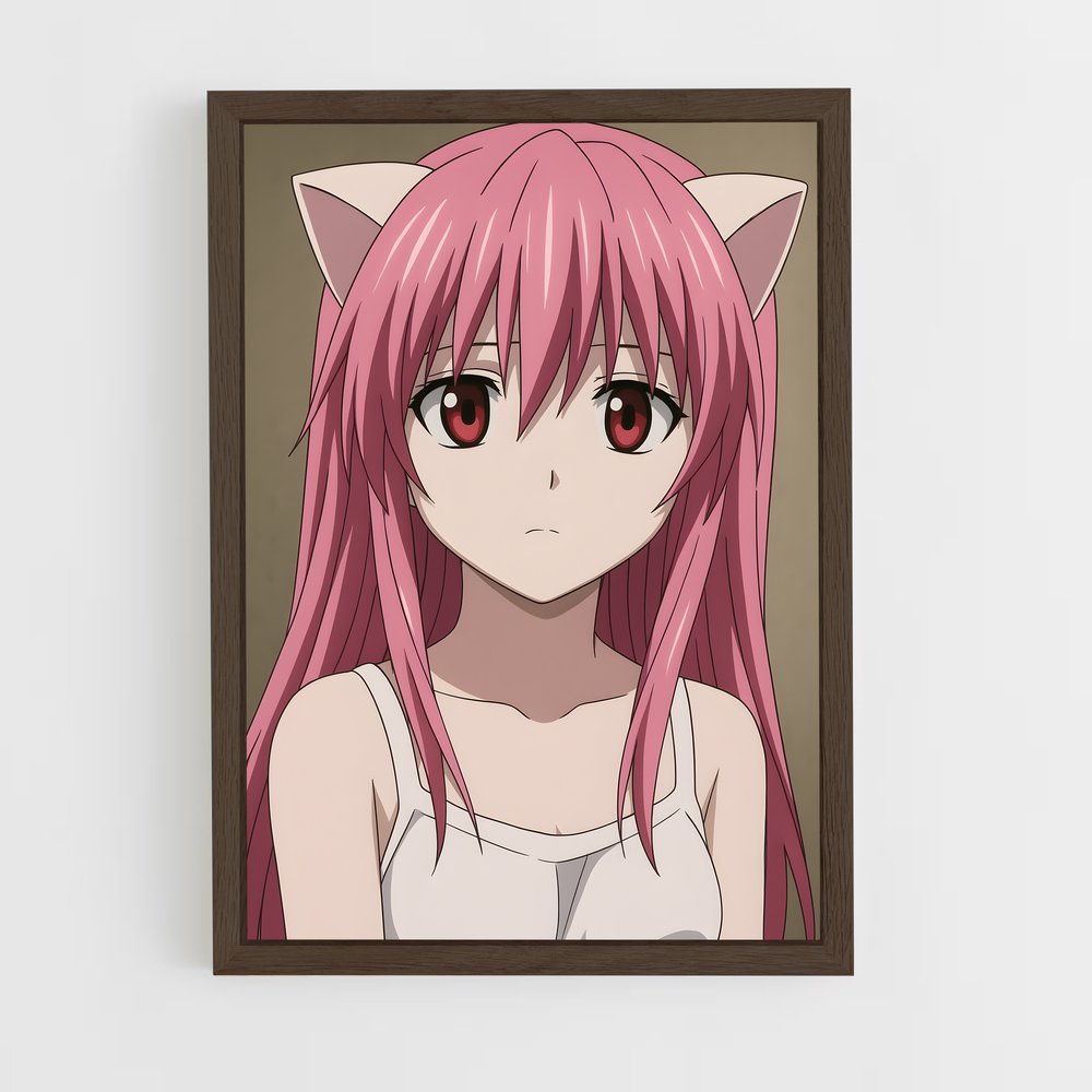 ap-lucy elfen lied-2 cadre Bois foncé