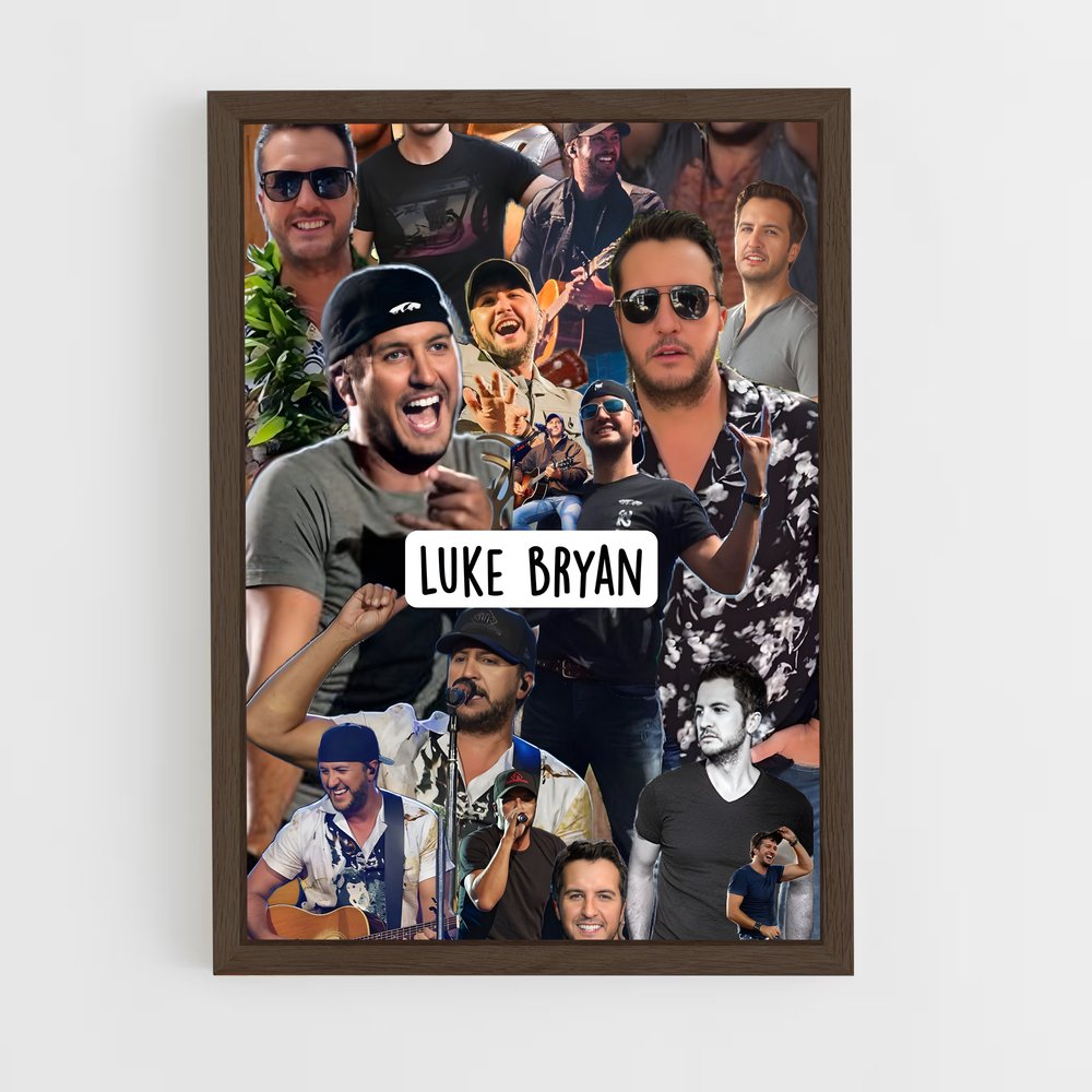 ap-luke bryan-5 cadre Bois foncé