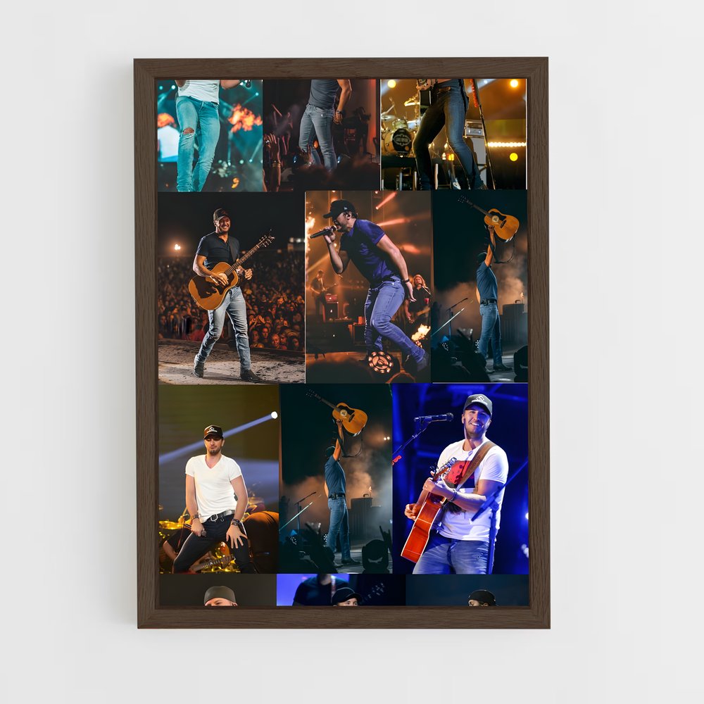 ap-luke bryan-9 cadre Bois foncé