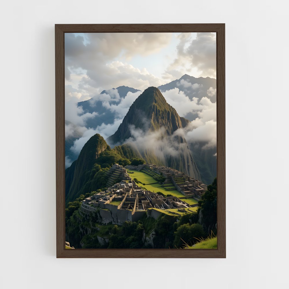 ap-machu picchu-15 cadre Bois foncé