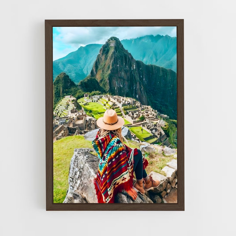 ap-machu picchu-4 cadre Bois foncé