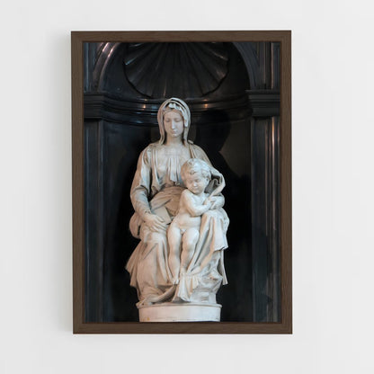 ap-madonna and child michelangelo-1 cadre Bois foncé