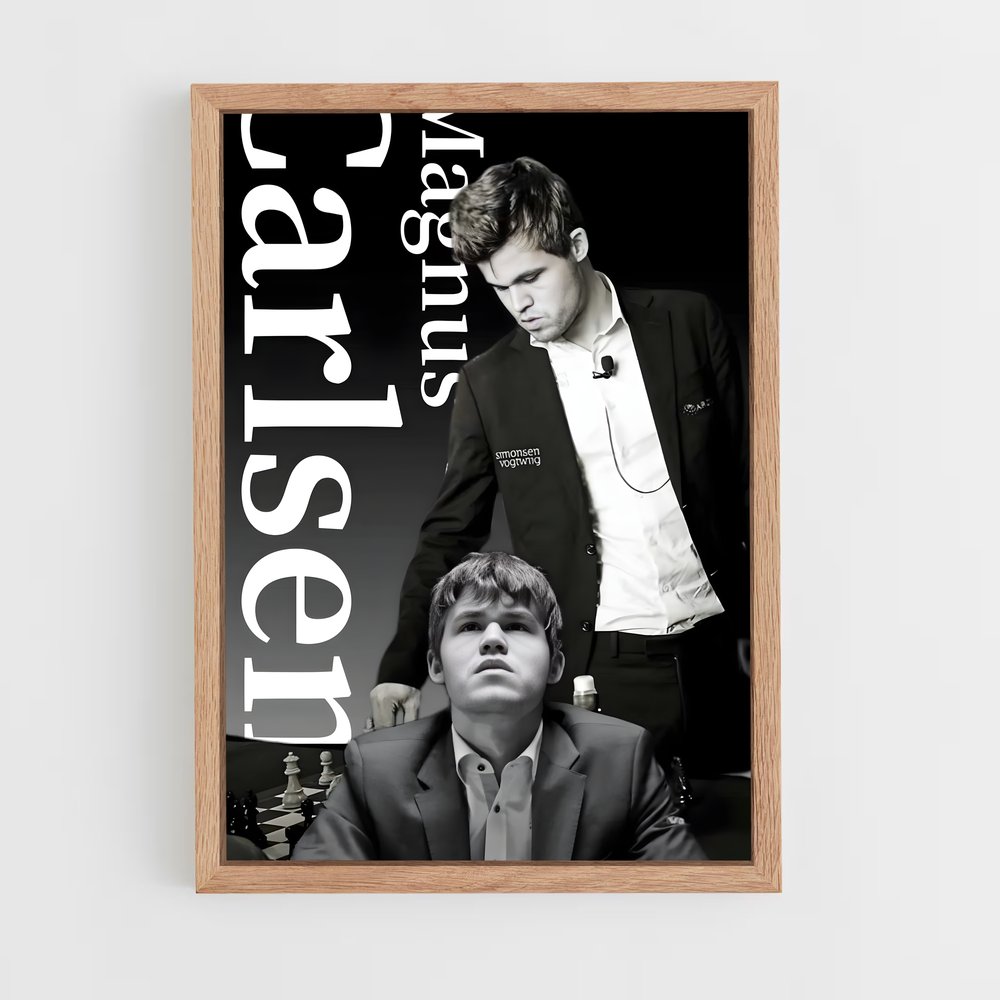 ap-magnus carlsen-2 cadre Bois clair