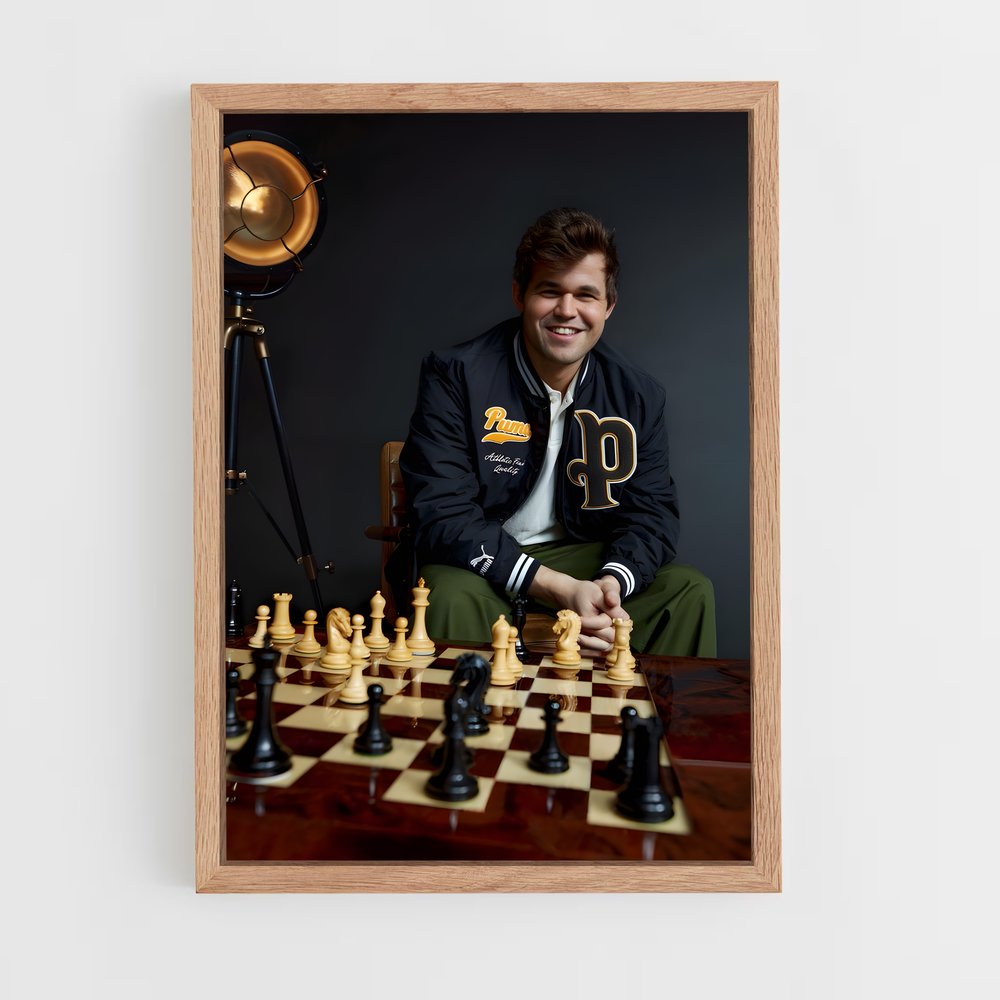 ap-magnus carlsen-5 cadre Bois clair