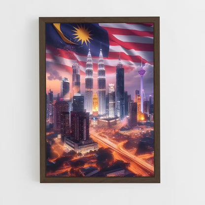 ap-malaysia flag-1 cadre Bois foncé