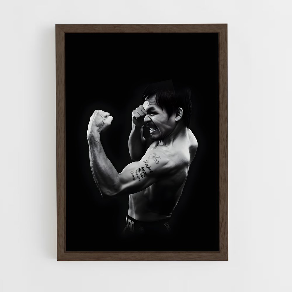 ap-manny pacquiao-9 cadre Bois foncé